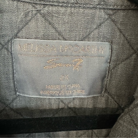 Melissa McCarthy Seven7 Women’s Long Sleeve Gray Quilted Jacket Sz 2X GUC - Picture 6 of 8